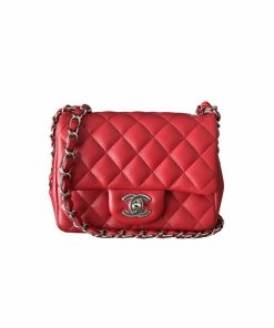 Chanel Mini Square Red Lambskin